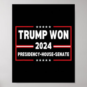 Trump Won 2024 Presidency Senate House Mega Republ Poster