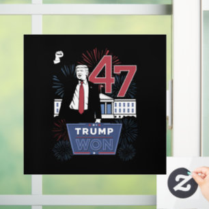 Trump Won 2024 President 47 America USA Window Cling