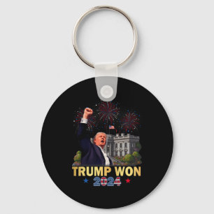 Trump Won 2024 President 47th Of White House Donal Keychain