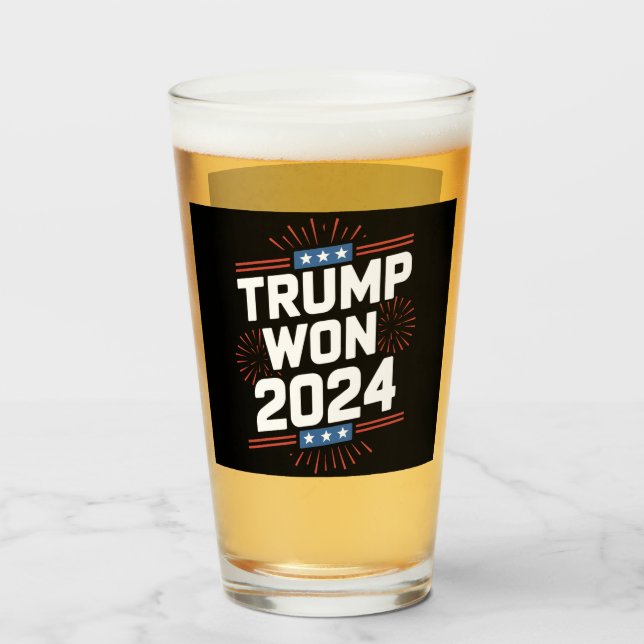 Trump Won 2024 President 47th Of White House  Glass (Front Filled)