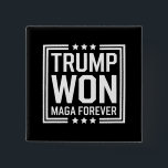 Trump won 47th US President Maga Election 2024 2 Inch Square Button<br><div class="desc">Trump won 47th US President Won Election 2024</div>
