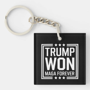 Trump won 47th US President Maga Election 2024 Keychain