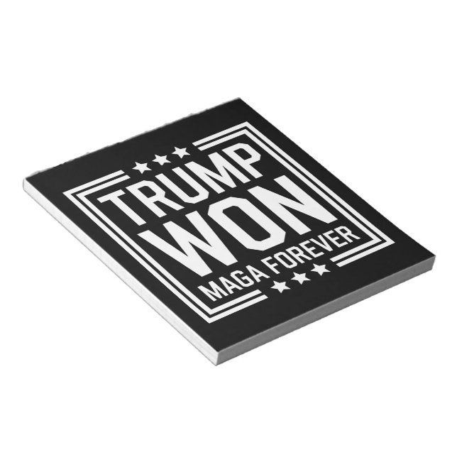 Trump won 47th US President Maga Election 2024 Notepad (Angled)
