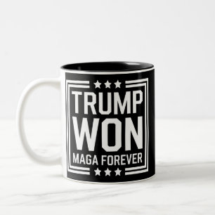 Trump won 47th US President Maga Election 2024 Two-Tone Coffee Mug