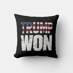Trump Won 47th US President Won Election 2024 Throw Pillow