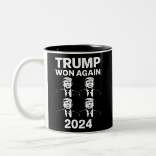 Trump Won Again 2024 Election Inauguration Day 47  Two-Tone Coffee Mug