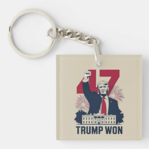 Trump Won Again 2024 Election President 47 th Keychain