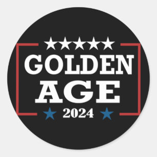 Trump Won Again 2024 Golden Age Of America 2025 Tr Classic Round Sticker