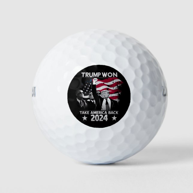 Trump Won Again Take America Back 2024 Golf Balls (Front)