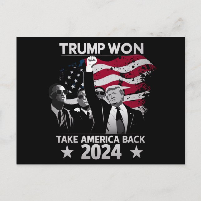 Trump Won Again Take America Back 2024 Postcard (Front)