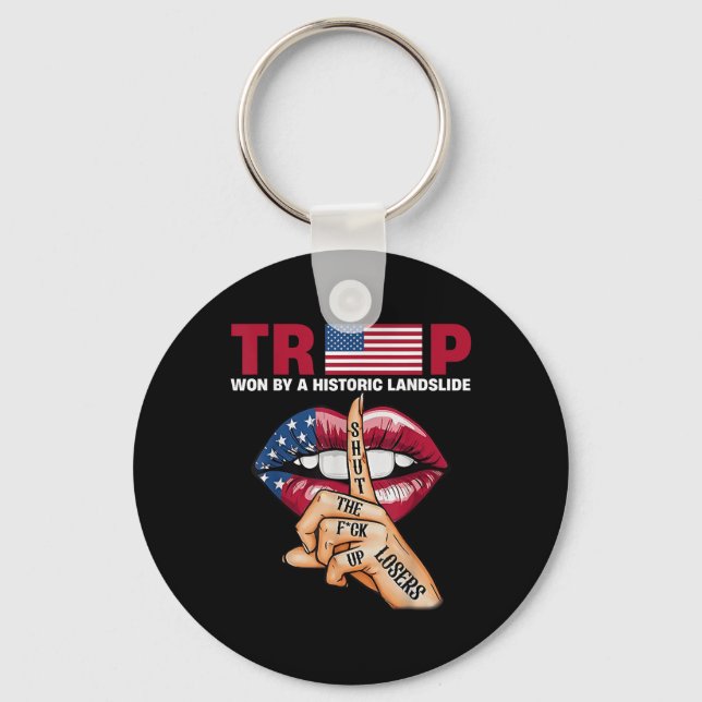 Trump Won By Historic Landslide  Keychain (Front)