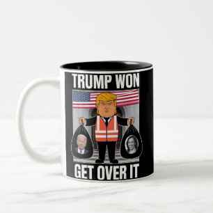 Trump Won Get Over It Maga Won Election 2024  Two-Tone Coffee Mug