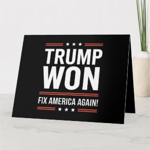 Trump Won MAGA Trump Winner 2024 Fix America Again Card