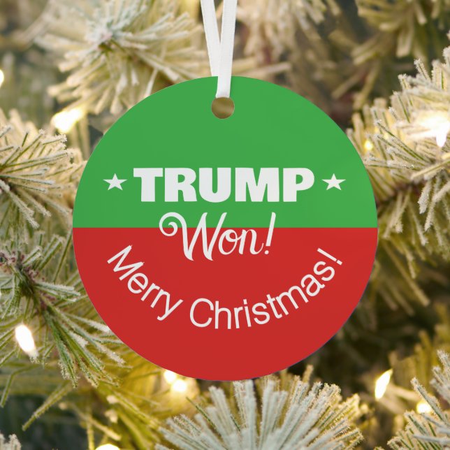 TRUMP Won! Merry Christmas Metal Ornament (Insitu)
