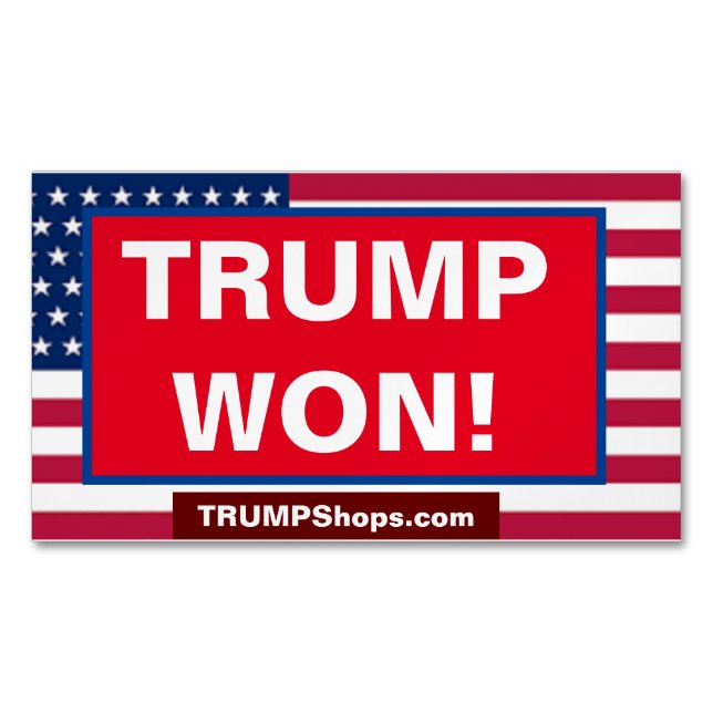 TRUMP WON! pack of 25 Patriotic Magnetic Business Card (Front)