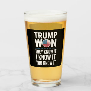 Trump Won They Know It 2024 47th President Winning Glass