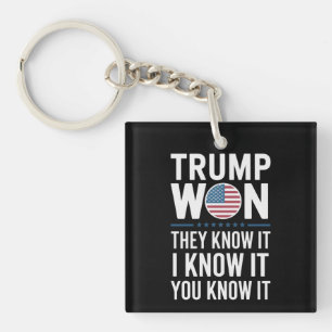 Trump Won They Know It 2024 47th President Winning Keychain