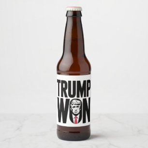 Trump Won Trump Vance Election President Speech  Beer Bottle Label