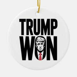 Trump Won Trump Vance Election President Speech Ceramic Ornament
