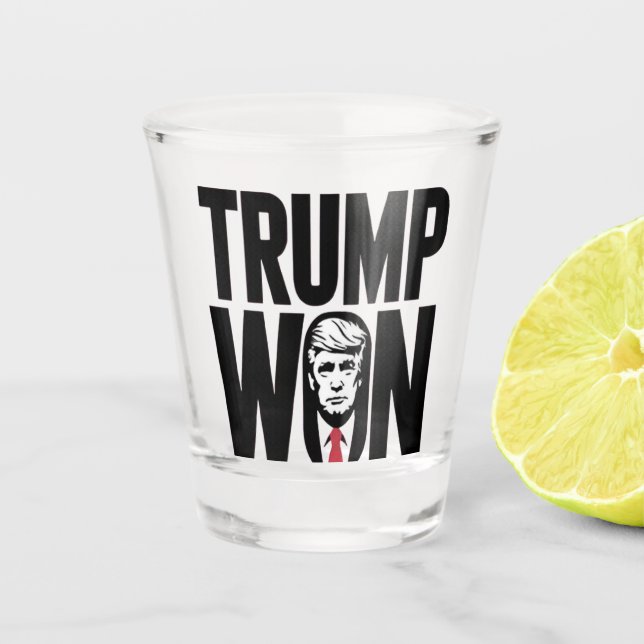 Trump Won Trump Vance Election President Speech  Shot Glass (Front)