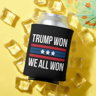 Trump Won We All Won 2024 USA Flag Trump Won Can Cooler