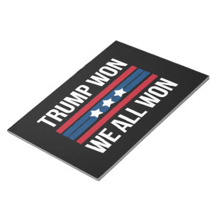 Trump Won We All Won 2024 USA Flag Trump Won Notepad