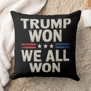 Trump Won We All Won President 47 USA Throw Pillow