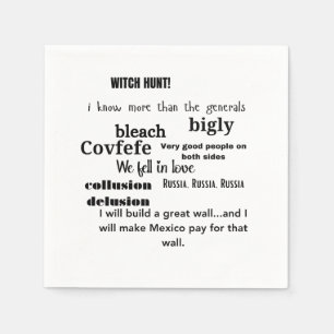 Trump Word Cloud Typography  Napkin