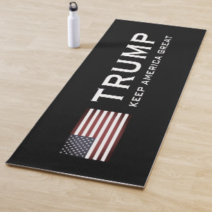Trump yoga mat with US flag - Keep America Great 