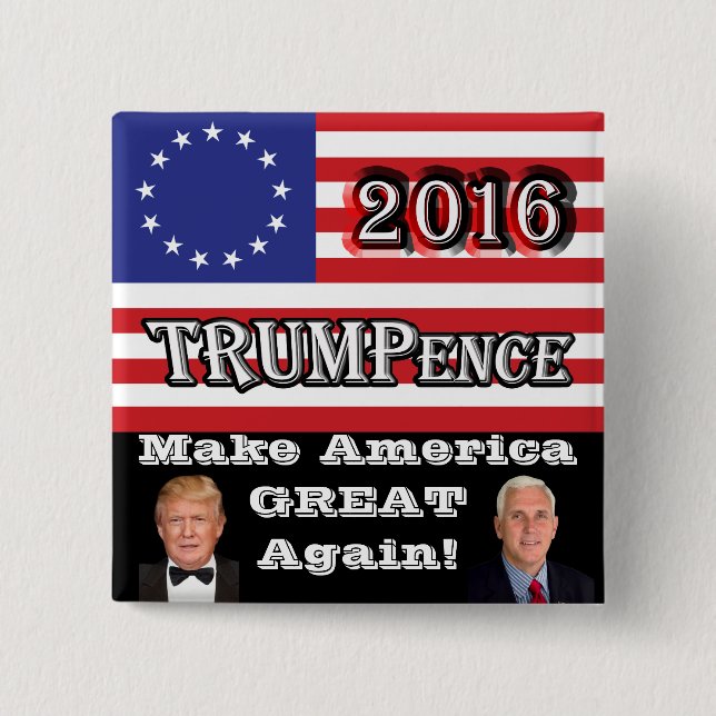 TRUMPence 2016 - Make America Great Again! 2 Inch Square Button (Front)