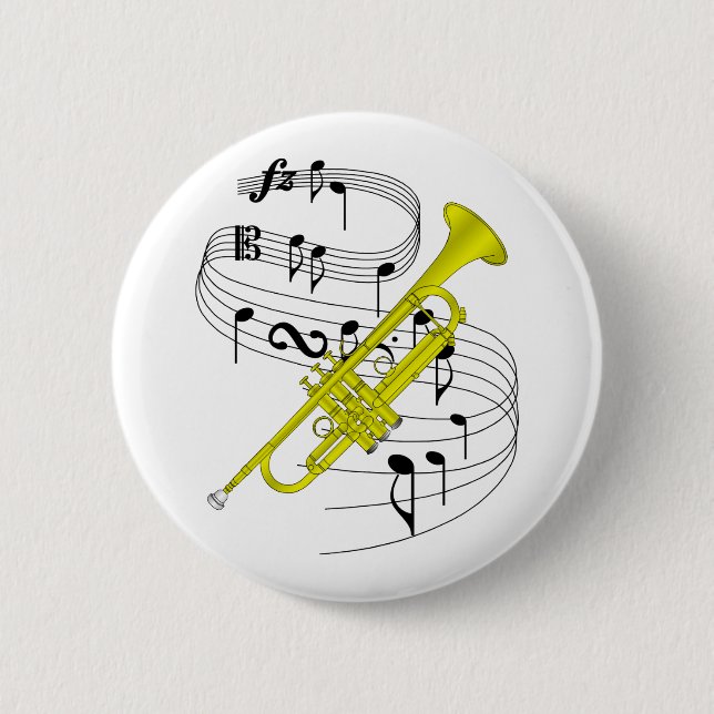 Trumpet 2 Inch Round Button (Front)