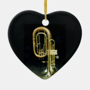 Trumpet And Tuba Ceramic Ornament