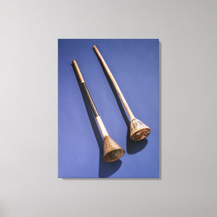 Trumpet and wooden stopper canvas print