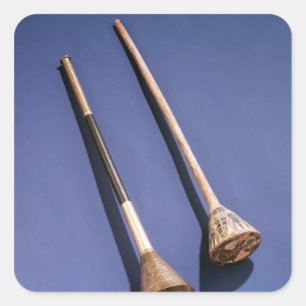 Trumpet and wooden stopper square sticker
