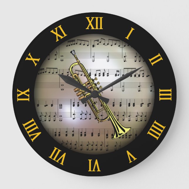 Trumpet ~ Background “The Musical Planet” * ~ Large Clock (Front)