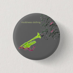 trumpet blast 1 inch round button