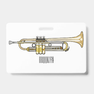 Trumpet cartoon illustration  badge