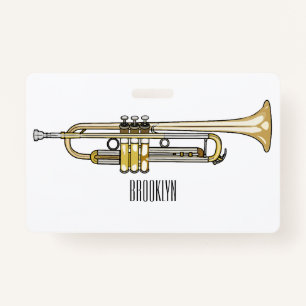 Trumpet cartoon illustration  badge