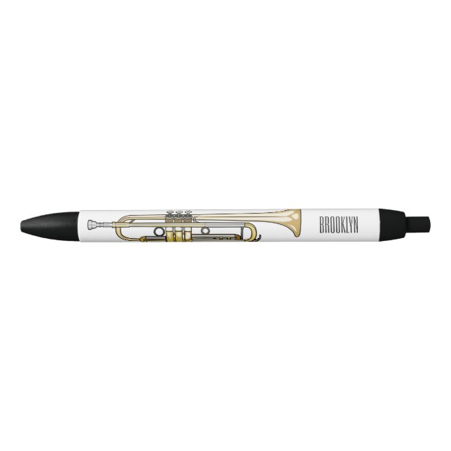 Trumpet cartoon illustration  black ink pen (Front)