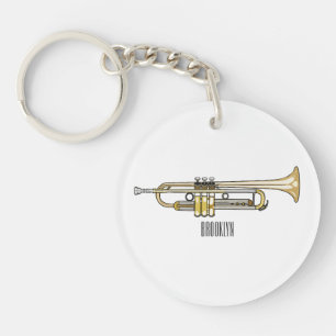 Trumpet cartoon illustration  keychain