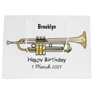 Trumpet cartoon illustration large gift bag