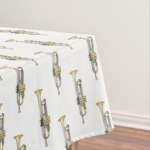 Trumpet cartoon illustration tablecloth