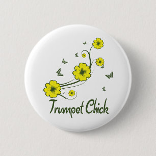 Trumpet Chick 2 Inch Round Button