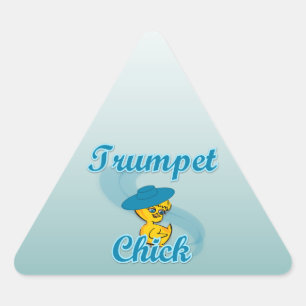 Trumpet Chick #3 Triangle Sticker