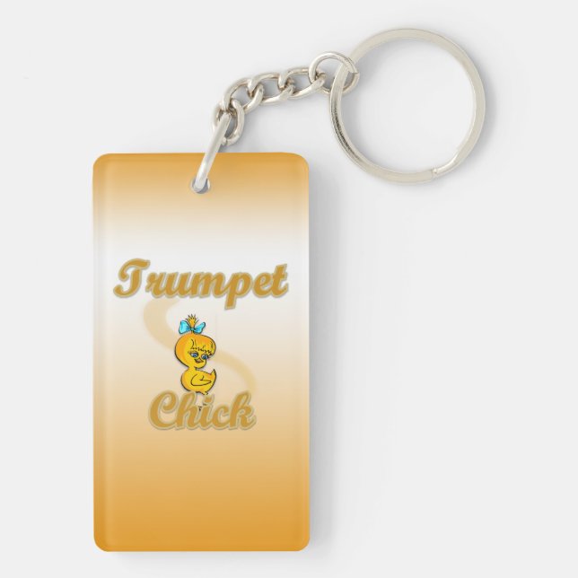 Trumpet Chick Keychain (Back)