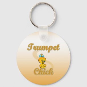 Trumpet Chick Keychain