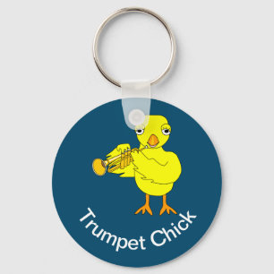 Trumpet Chick Keychain