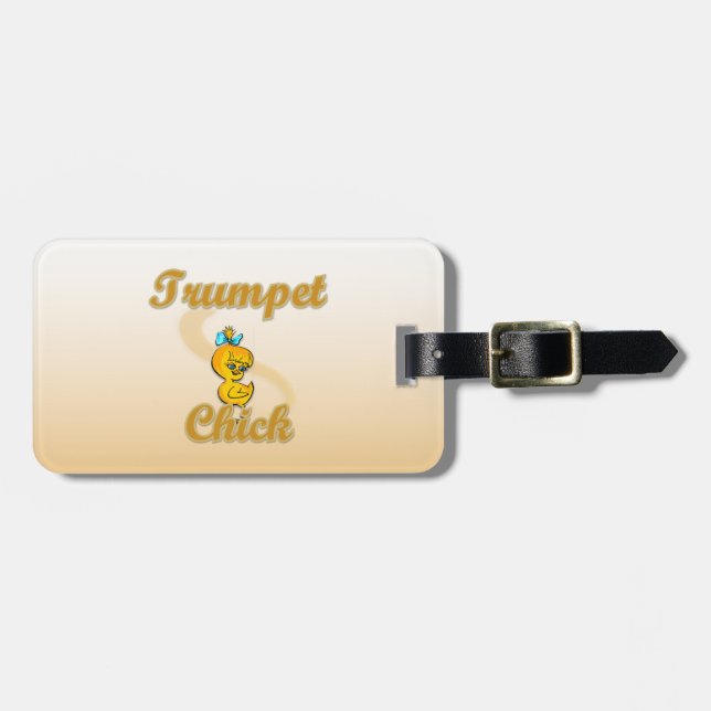 Trumpet Chick Luggage Tag (Front Horizontal)