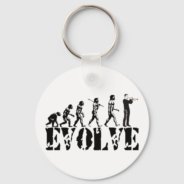 Trumpet Cornet Bugle Band Musical Music Evolution Keychain (Front)