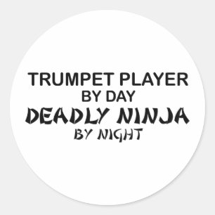 Trumpet Deadly Ninja by Night Classic Round Sticker